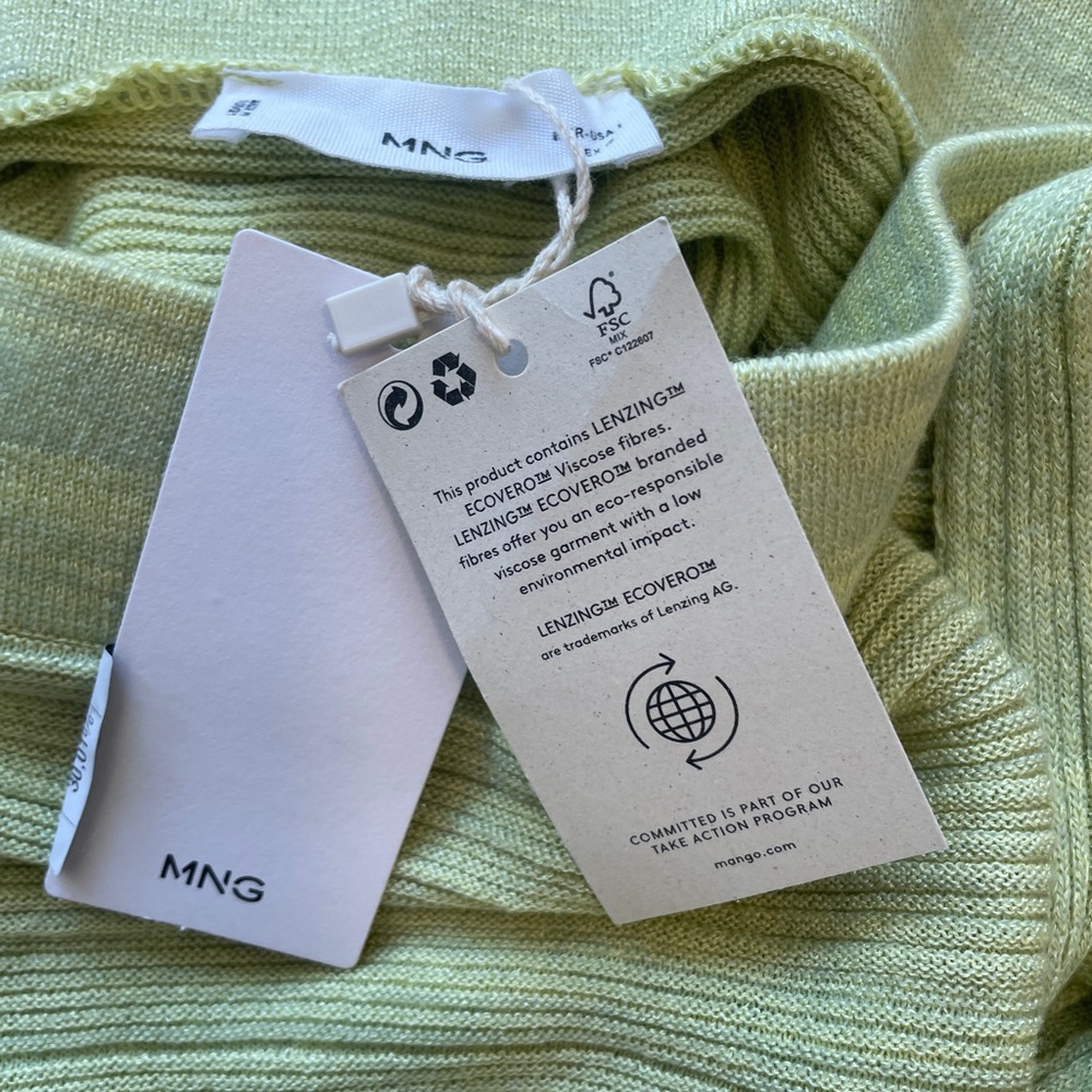 NWT Mango Lime Green Nudo Skirt - Picture 3 of 8